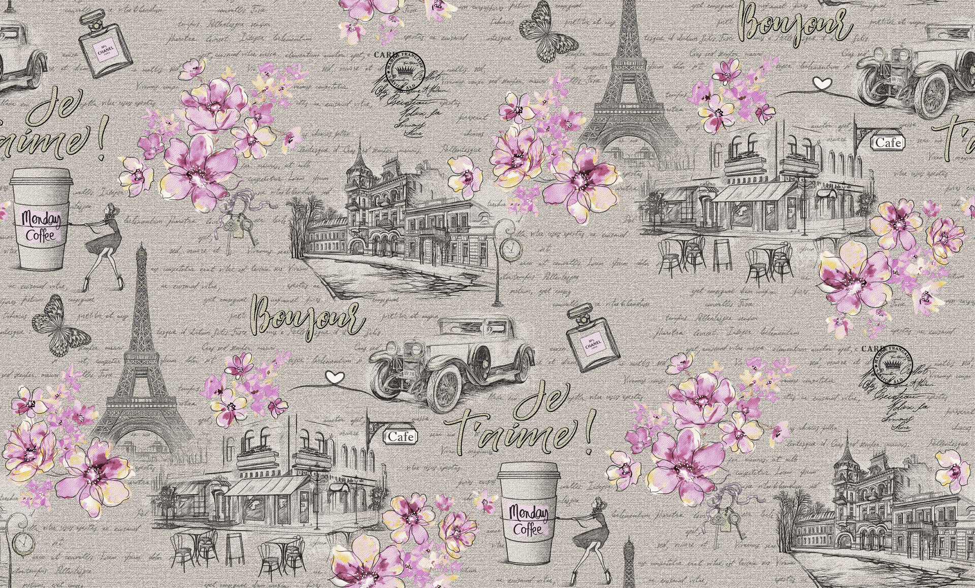 Обои виниловые горячего тиснения на флизелиновой основе Белвинил Бонжур 1,06х10м 10-1004-21