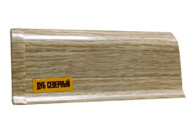 Плинтус ПВХ 2,5м с мягк. краем 55мм "Идеал Комфорт", 213 Дуб северный