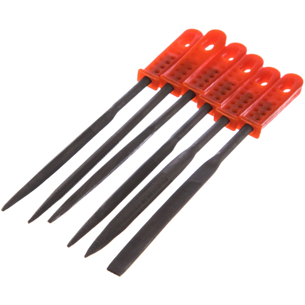 Надфили пластмассовая ручка 140мм 6шт 42160 - 42160 - купить в АПлайн