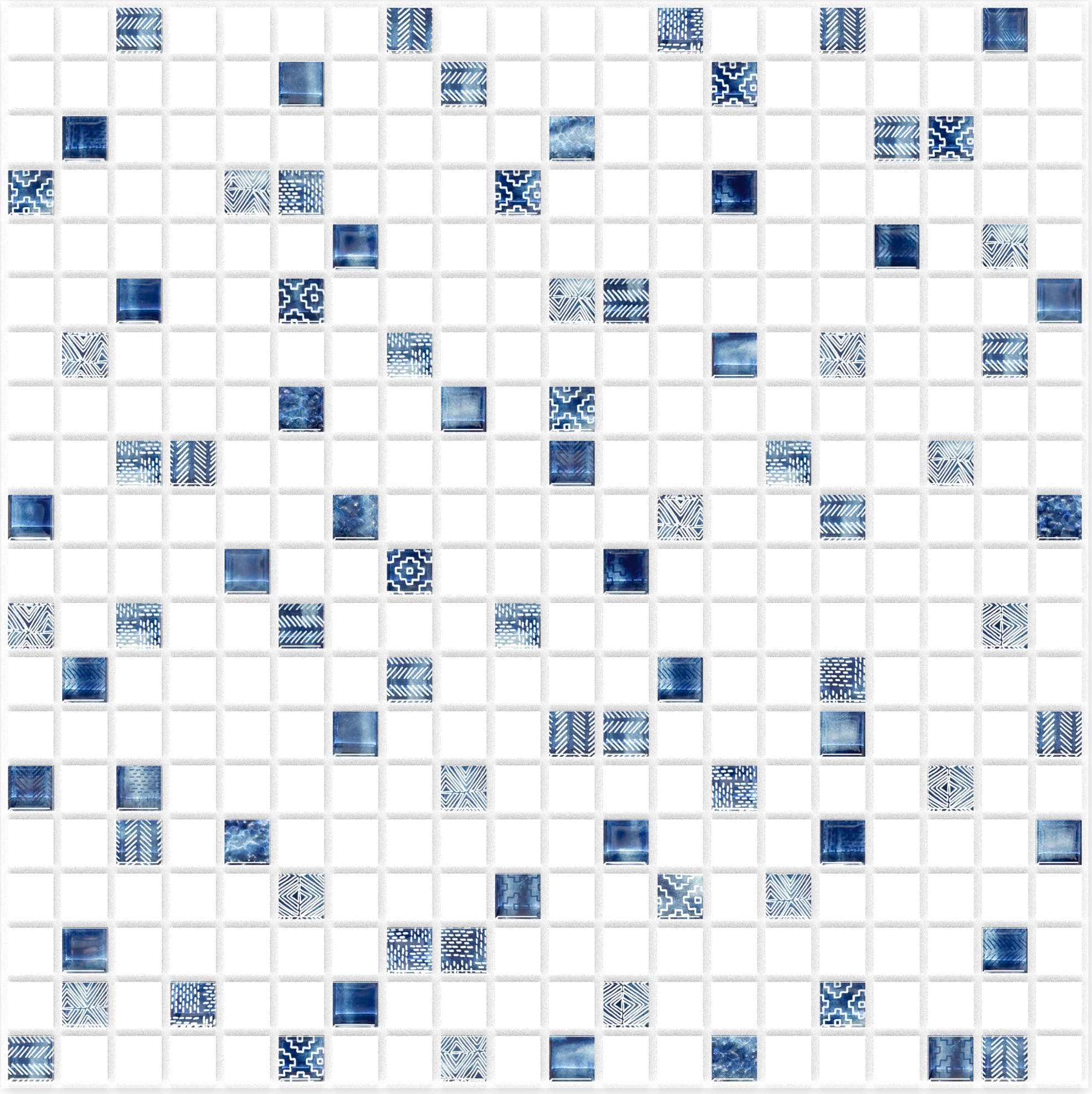 Декоративная панель ПВХ самоклеящаяся Мозаика сапфир/Северное сияние 474х474мм SP003 