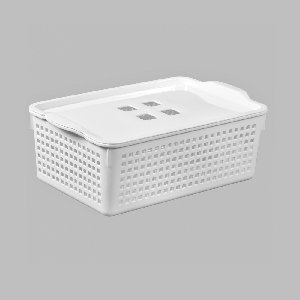 Корзинка пласт. Лофт 29,5х18,5х10,5см 3,8л белая 643106
