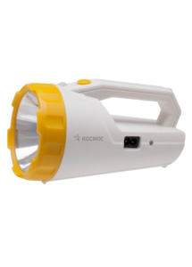 ФОНАРЬ-ПРОЖЕКТОР  КОСМОС  АСCU 9191LED (акк. 4V 2Ah) 1св/д 3W (220lm), желт-бел. пластик  /035/- купить в АПлайн
