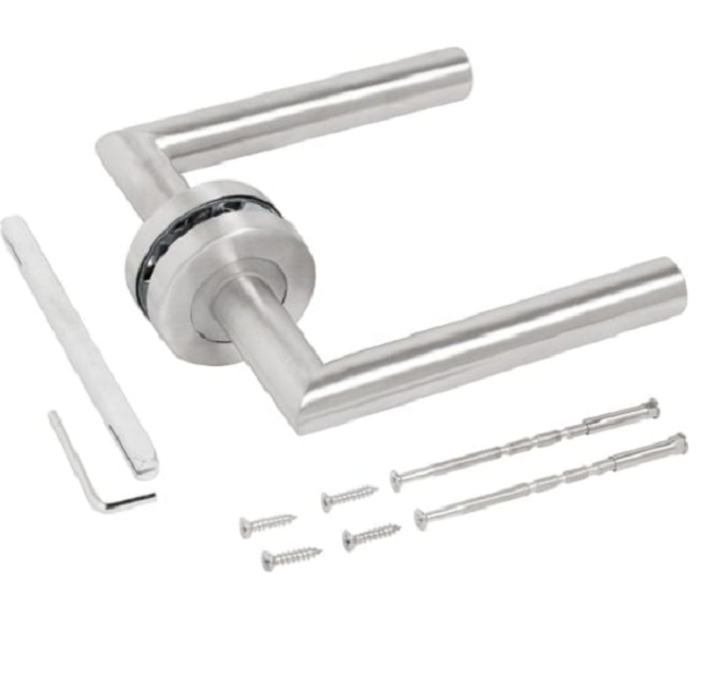 Ручки дверные на розетке СТАНДАРТ 0201 SS (35-70) INOX нерж.сталь круглое осн.