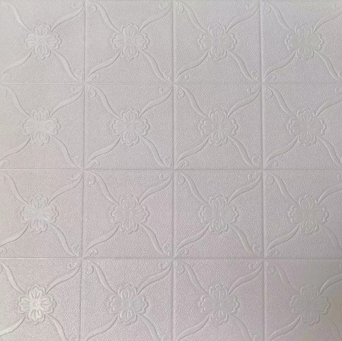 Панель самоклеящаяся GRAILY Плитка белая с цветами GR-ZWHS16 70х70х0,3см
