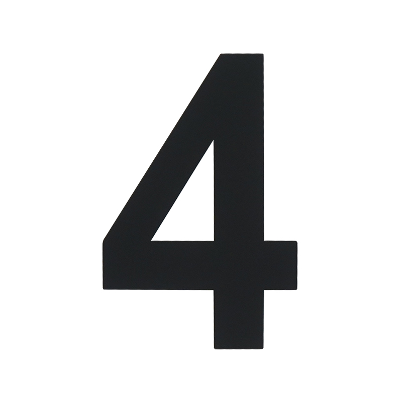 Цифра дверная Luxe "4" сталь самоклеющаяся 75мм черный20149- купить в АПлайн