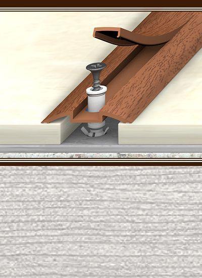 Порог с монт. каналом "Идеал" ПМК 42мм 0,9м, 253 Ясень серый