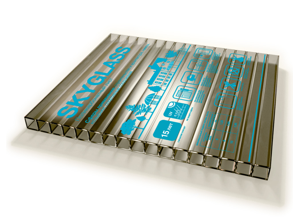 Поликарбонат сотов. цветной бронза SKYGLASS 8,0мм 0,95 кг/м2 2,10х6,0м- купить в АПлайн