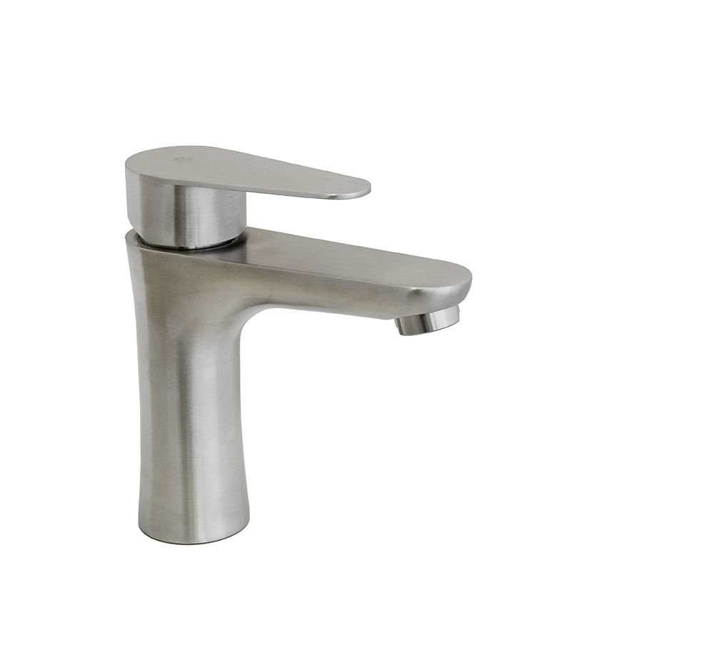 Смеситель для умывальника SANTREK AQUA-915 "Инокс" нерж. сталь с коротким изливом 100 мм арт. 288283288283- купить в АПлайн