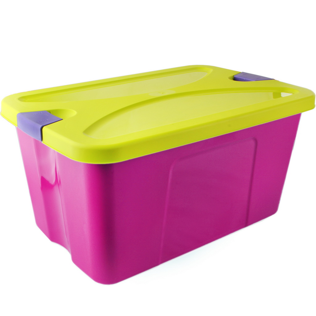 Ящик для игрушек пласт. Секрет малиновый 44л М2597