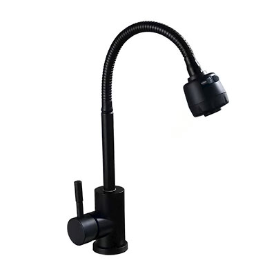 Смеситель для кухни АНТЕЙ БУЛАТ черный нерж. сталь с гибким изливом 511516-ANT