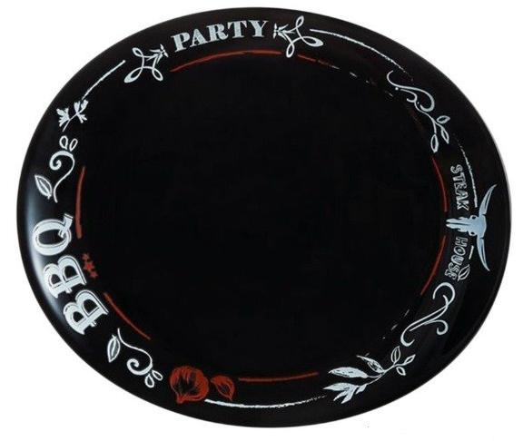 Тарелка стекл. для стейка френдс тайм блэк декорированная p1070