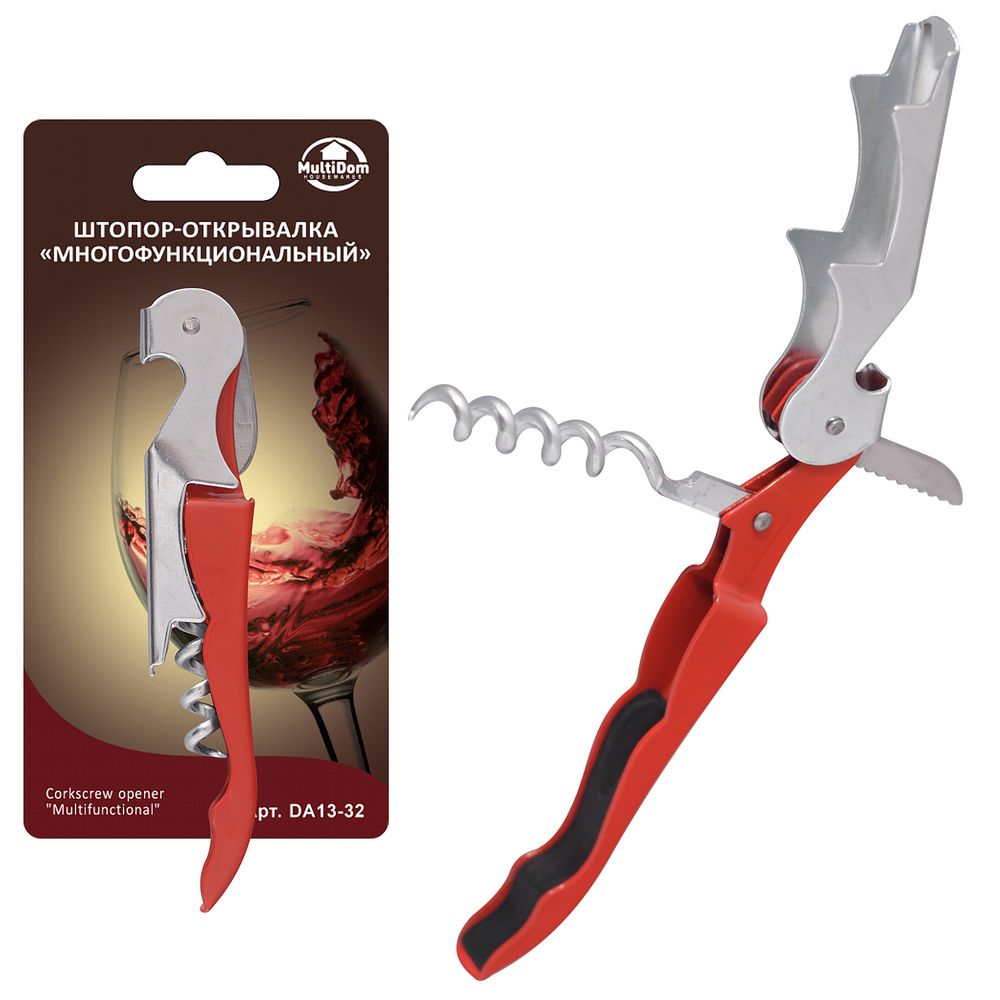Штопор-открывалка Многофункциональный 12х2х1,2см DA13-32