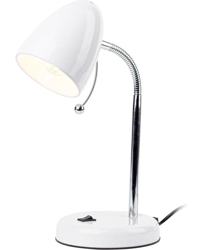 Светильник настольный 40Вт Е27 220x145x350мм белый металл "Эра" N-116