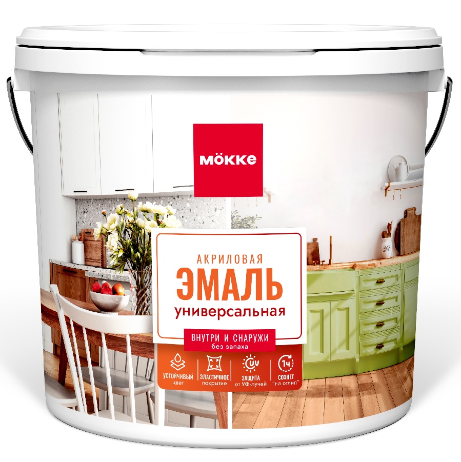 Эмаль акриловая п/гл. MÖKKE универсальная, НОЯБРЬСКОЕ НЕБО, 2 кг12984- купить в АПлайн