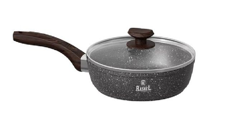 Сковорода а/п литая RASHEL 22см чёрный гранит R-10422к