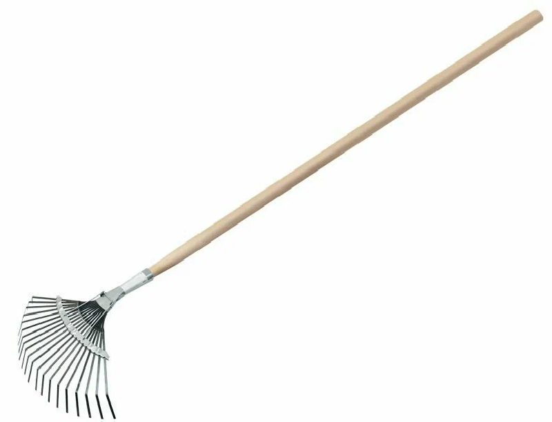 Грабли веерные 20 зубьев пластинчатые оцинк. с черенком в/с