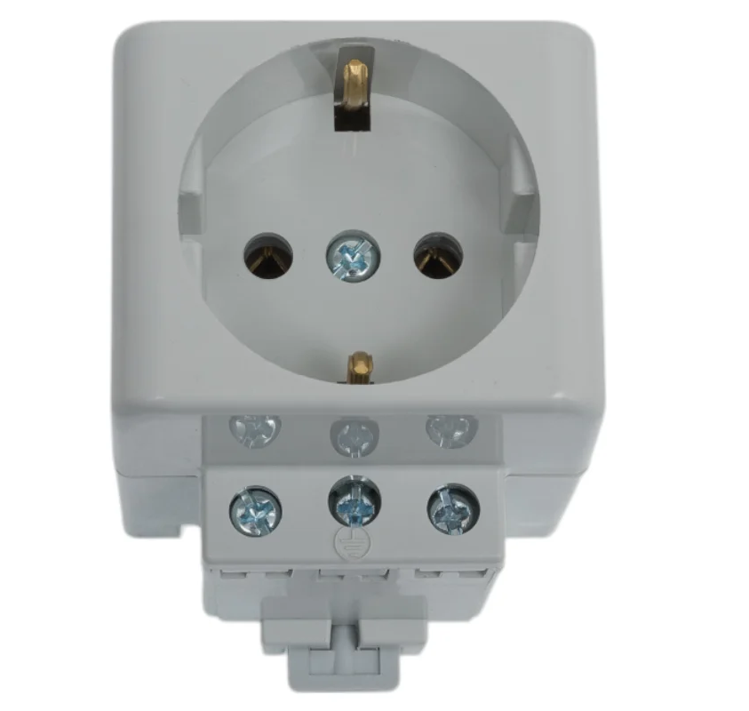 Розетка на DIN-рейку с заземлением 16А Bylectrica РР16-9122