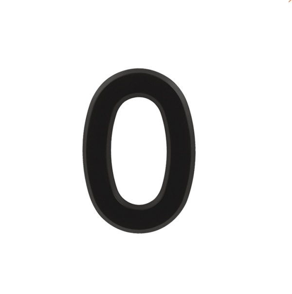 Цифра дверная "0" самоклеющаяся 50мм черная20100- купить в АПлайн