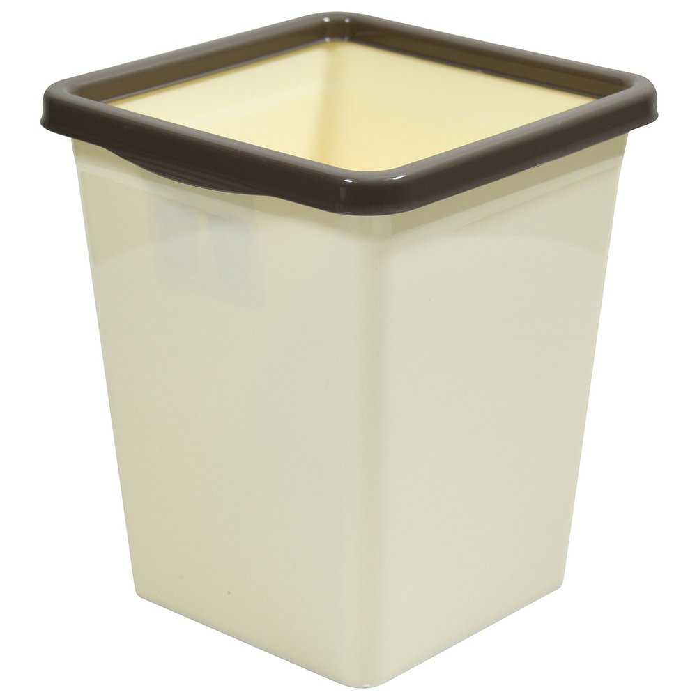 Ведро для мусора пласт. 8,5л 23х22,5х26,5см с фиксатором слон.кость/шоколад 940826