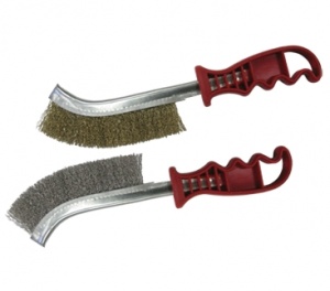 Щетка проволочная латунная с плас. ручкой 1 ряд П095-01 Петрович