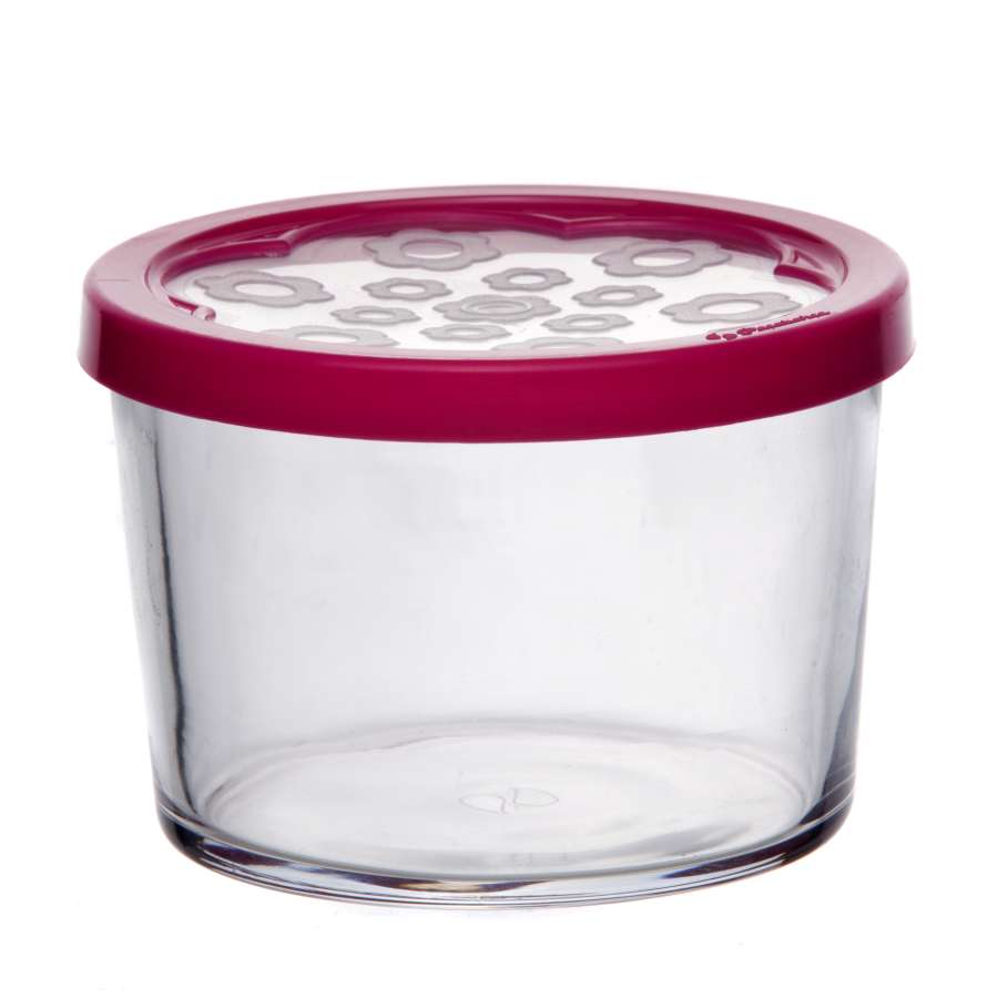 Банка Бейзик малая 220мл с крышкой фуксия 42230SLBFK