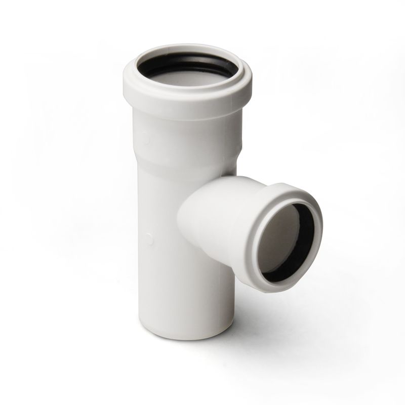Тройник белая малошумная канализация d50х50/90