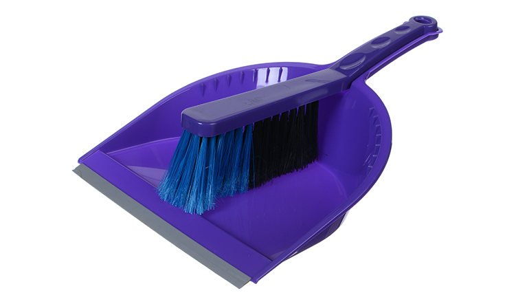 Щетка-сметка и совок с резинкой "СТАНДАРТ" фиолетовый /М5173/