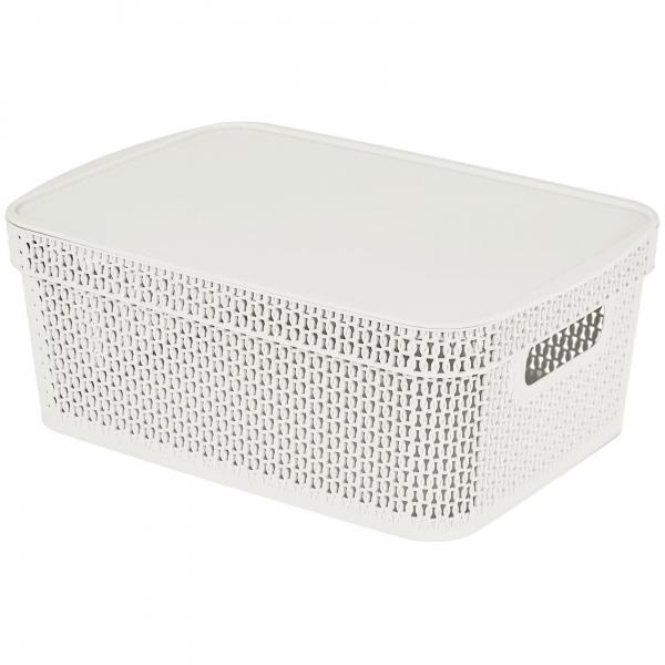 Корзина для хранения пласт. Keeplex Ajur 11л 38х27х14,3см белое облако с крышкой KL411511048