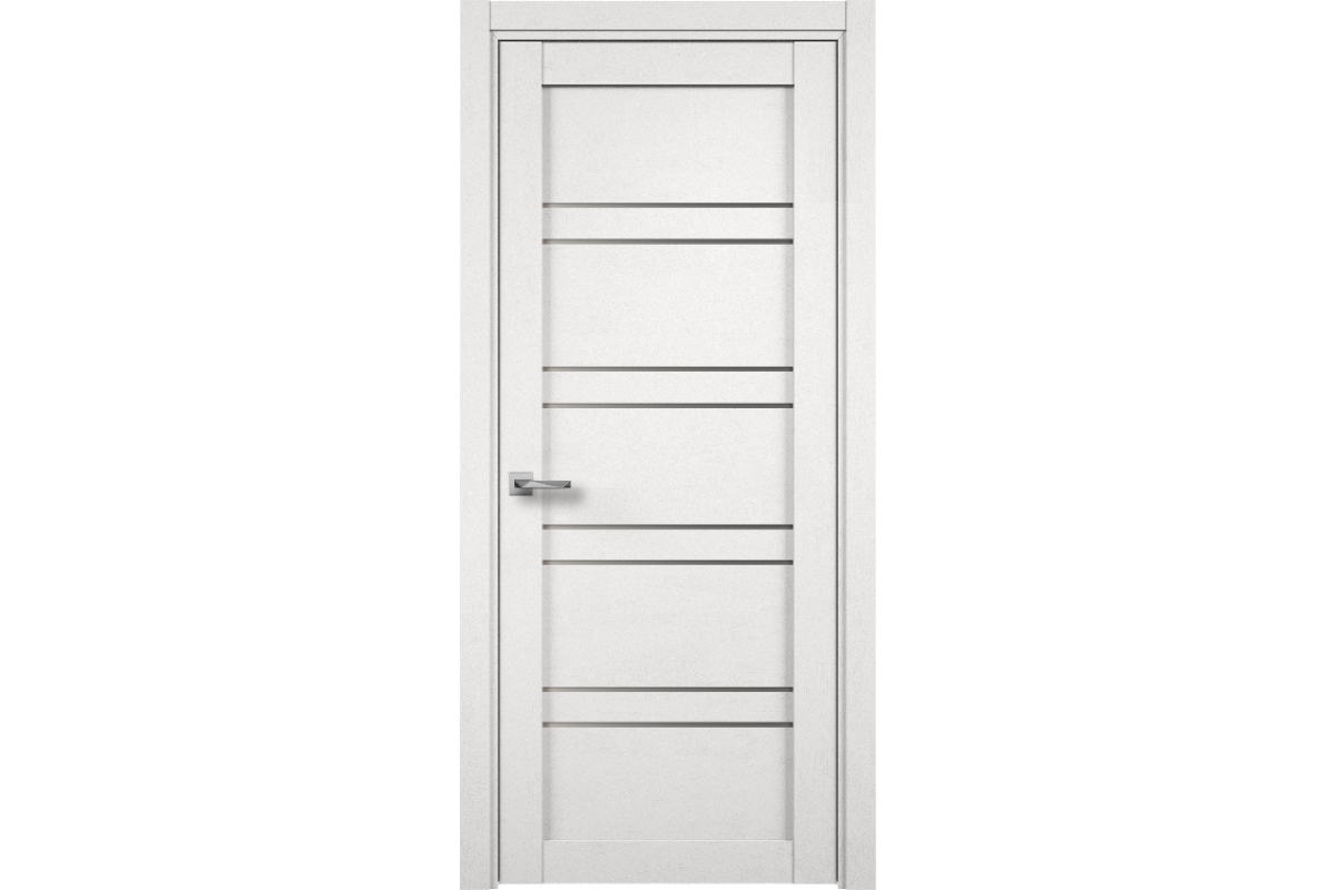 Дверное полотно Соло 1 (Экошпон, Дуб шале белый, Сатинато) 600х2000
