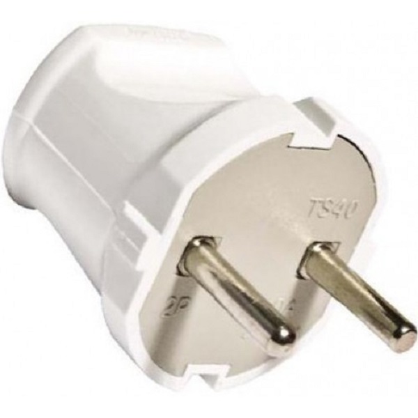 Вилка электрическая прямая белая без заземления 6А Universal А113 (744)А113- купить в АПлайн