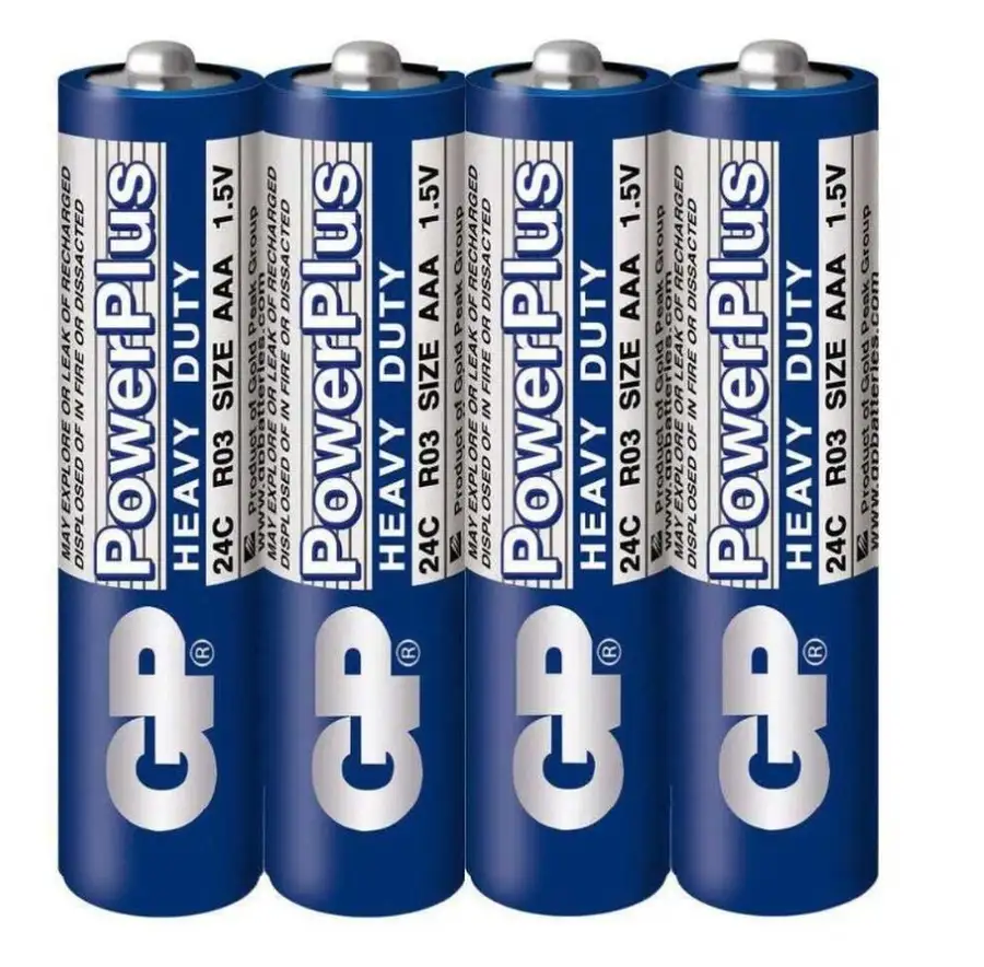Элемент питания ААА солевой (R03) GP Powerplus 24G, спайка 4шт.10877- купить в АПлайн