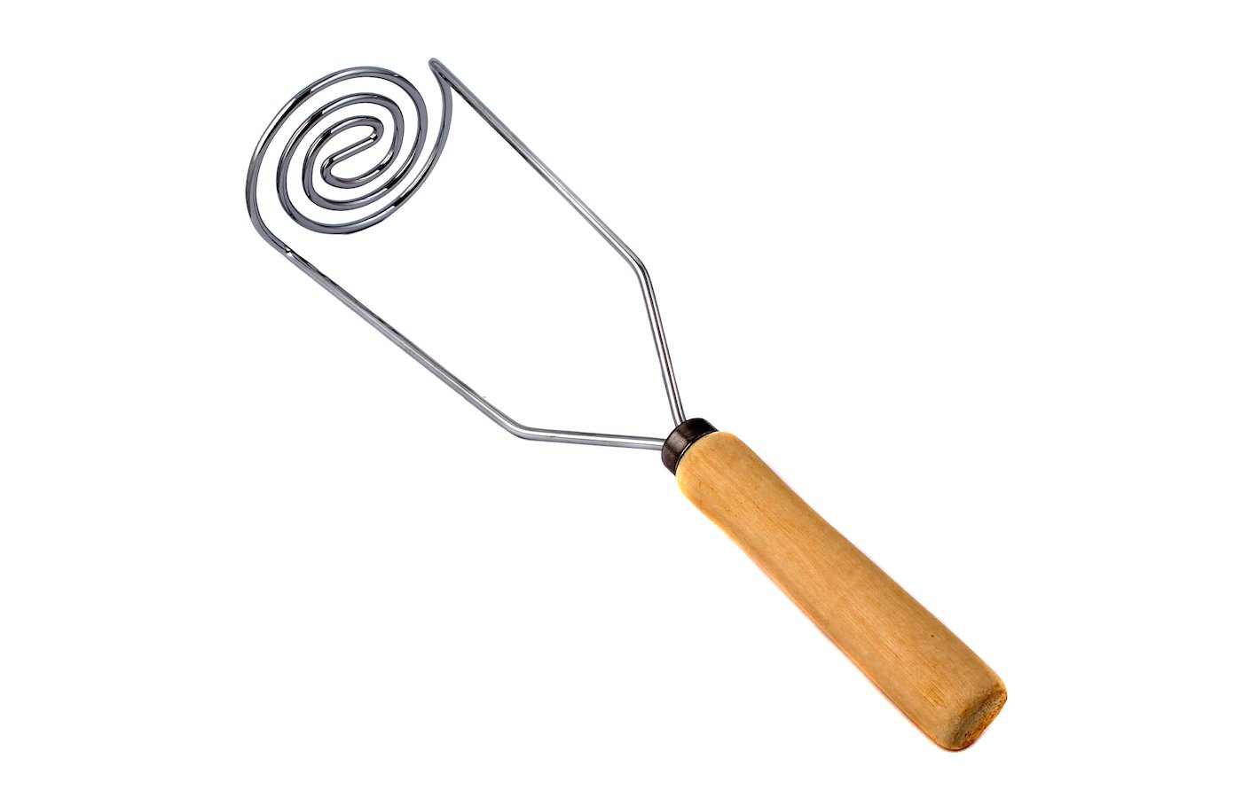 Картофелемялка нерж. Ретро с дерев. ручкой AN57-34