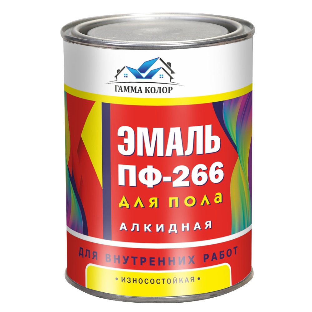 Эмаль для пола ПФ-266 Гамма Колор/Gamma Color красно-коричневая 0,8кг54676- купить в АПлайн