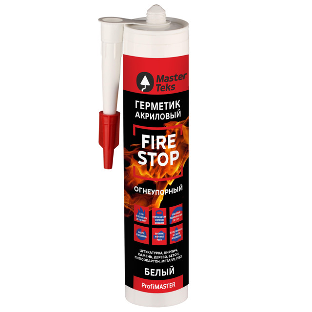 Герметик акриловый MasterTeks PM FIRESTOP огнеупорный 300мл белый /97821599782159- купить в АПлайн
