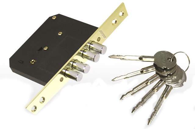 Замок врезной"АНТАЛ" ЗВ 189-4МФ-5 (5ключей)