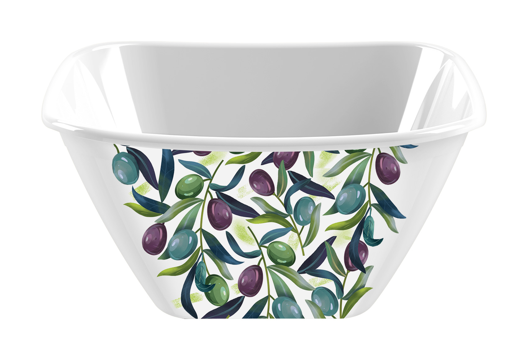 Миска пласт. Bergamo 2л с декором белая 221159029/01