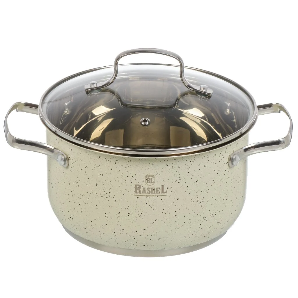 Кастрюля нерж. Rashel 3,6л кремовый гранит R-306в