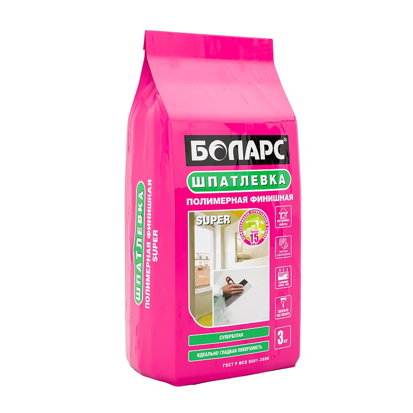 Шпатлевка "Боларс" Финишная Супер полимерная 3кг
