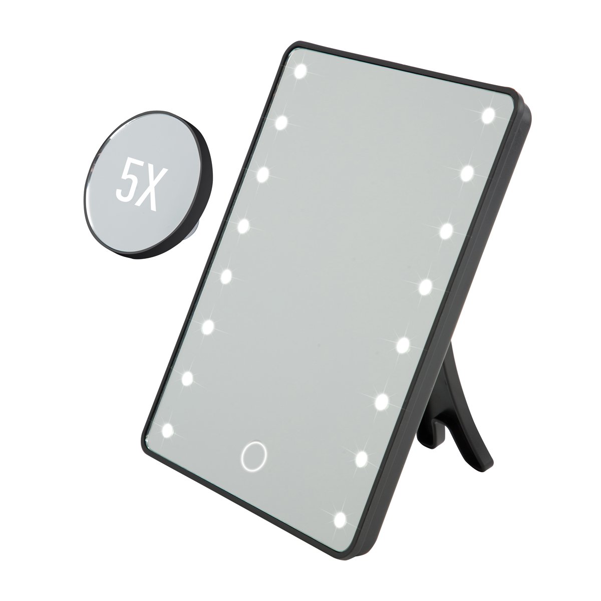 Зеркало косметическое ENERGY LED с подсветкой+увел.зеркало 5Х ,пит. 4хААА не в компл. EN-705Z / 843