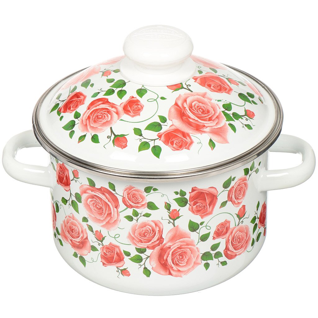Кастрюля эмал. Роза плетистая 4л 3MD201М 112519112519- купить в АПлайн