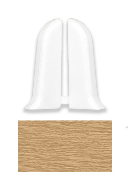 Торцевые (пара) для плинтуса "Идеал Комфорт" 55мм, 212 Дуб светлый