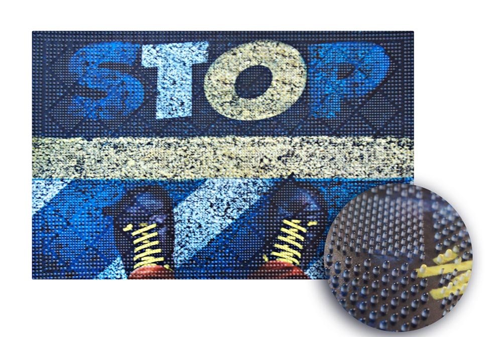 КОВРИК  ПРИДВЕРНЫЙ ГРЯЗЕЗАЩИТНЫЙ  ФОТОПРИНТ 40*60 СТОП KF200-18