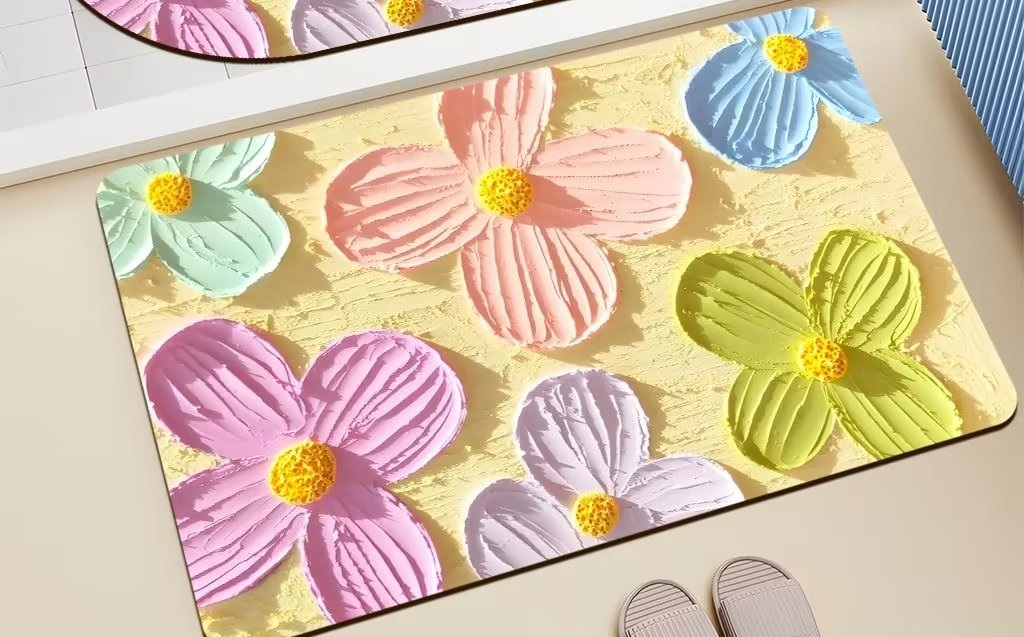 Коврик для ванной комнаты "IMPERIAL" Цветы с 3D эффектом 50х80 см №30