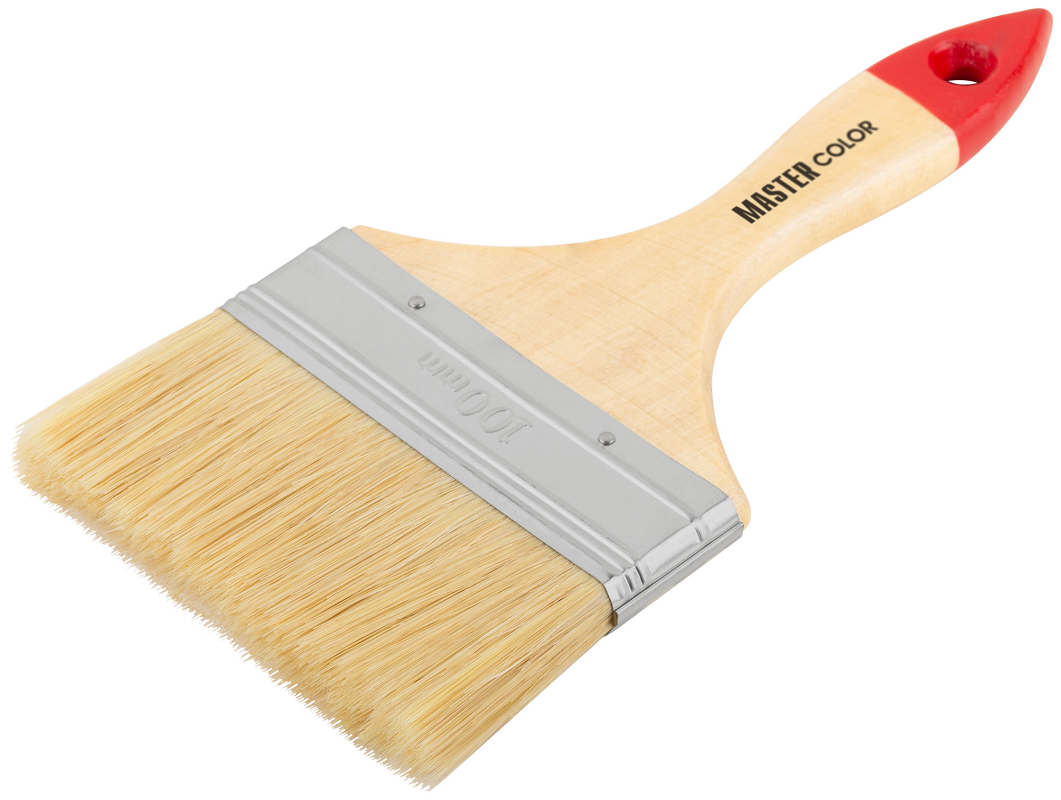 Кисть флейцевая  100 мм (55% топс) натур. щетина / дерев.ручка MASTER COLOR (30-0016)