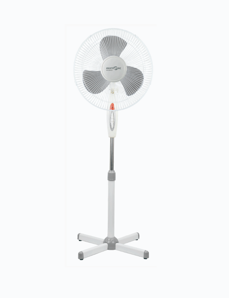 Вентилятор напольный MAX-1619-4 бело-серый 3 скорости шнур 160см81462- купить в АПлайн