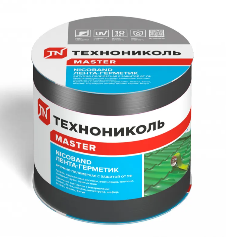 Лента-герметик ТехноНИКОЛЬ Никобенд серебристая 10смх3м -  - купить в АПлайн