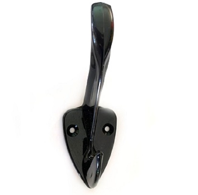 Крючок-вешалка 2-рожковый пластик черный Коломна