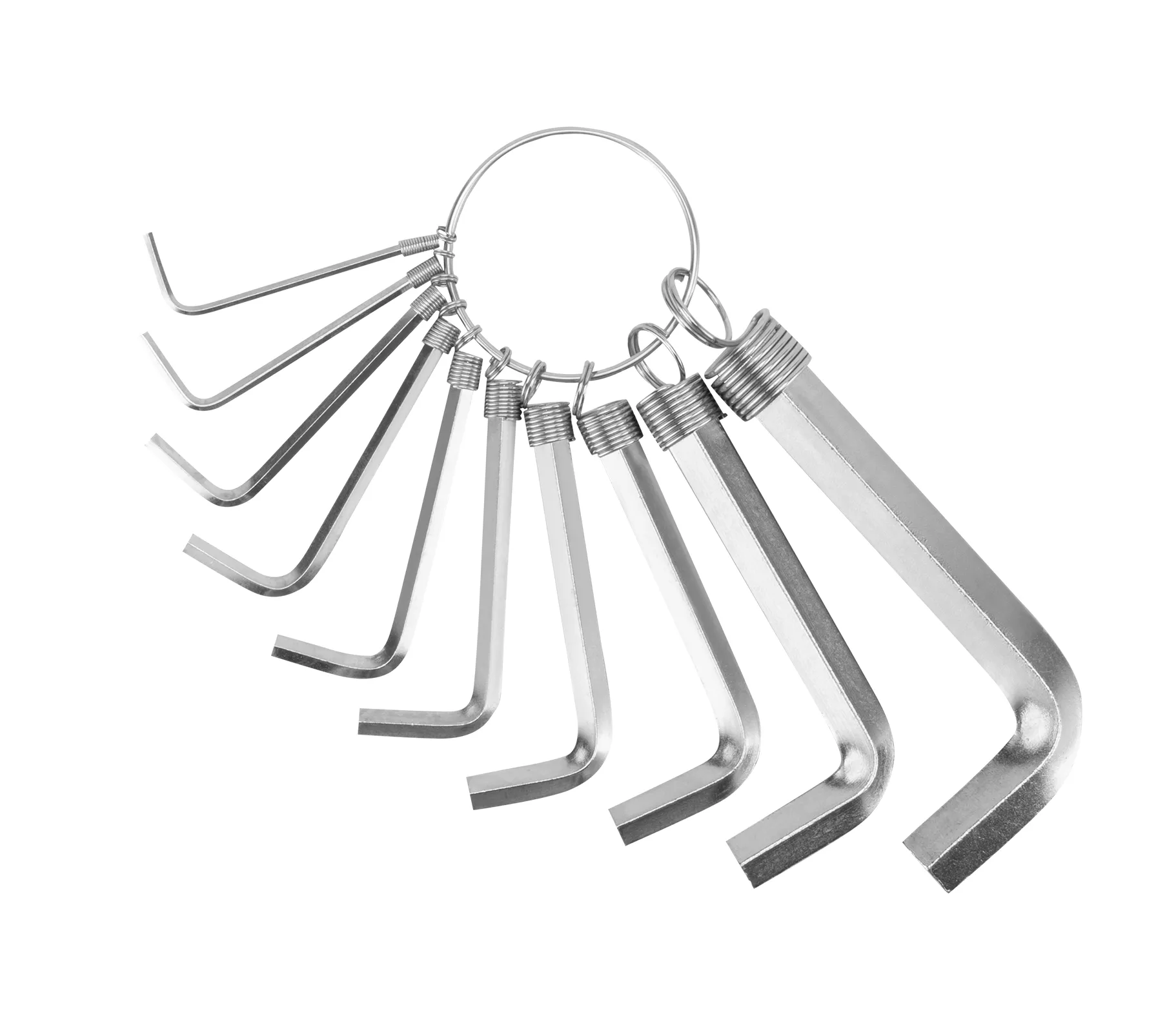 Набор имбусовых ключей HEX,1,5-10мм 10шт CrV никелированные на кольце Sparta 112685 - 112685 - купить в АПлайн