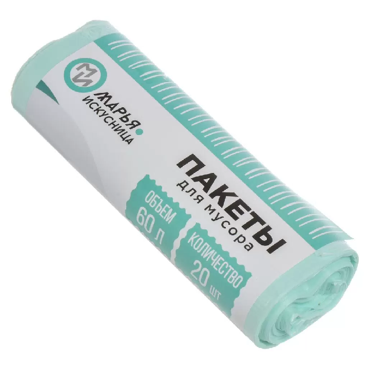 Мешки для мусора Марья Искусница 60л тиффани 20 шт 100884