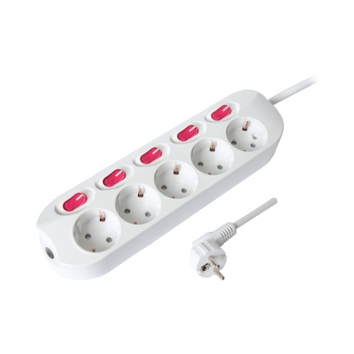 УДЛИНИТЕЛЬ СТАРТ S 5Х1-ZDIV  5РОЗ 5ВЫКЛ. провод 1,5М (с заземл. и защитой от детей) /432/